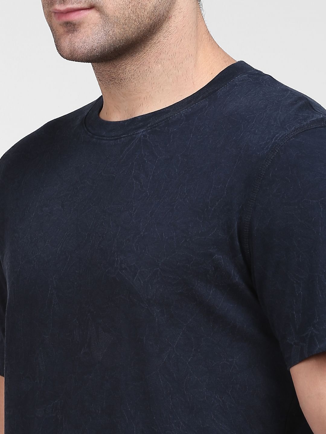 Blue Organic Cotton Crew Neck T-Shirt