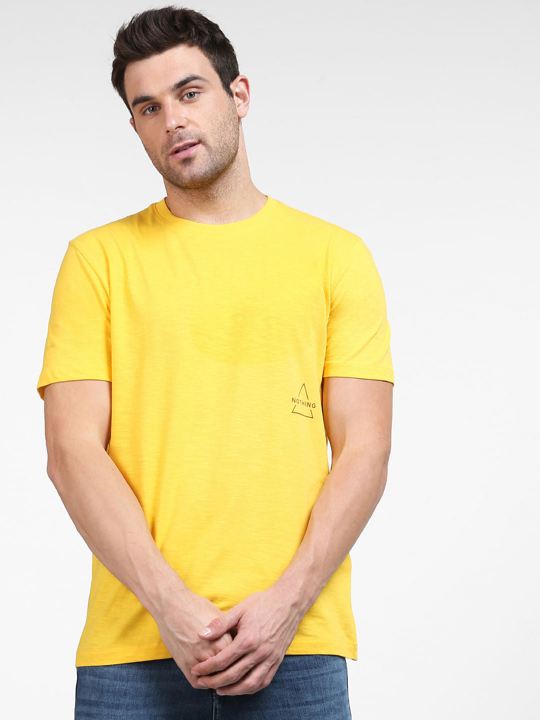 Yellow Organic Cotton Crew Neck T-Shirt