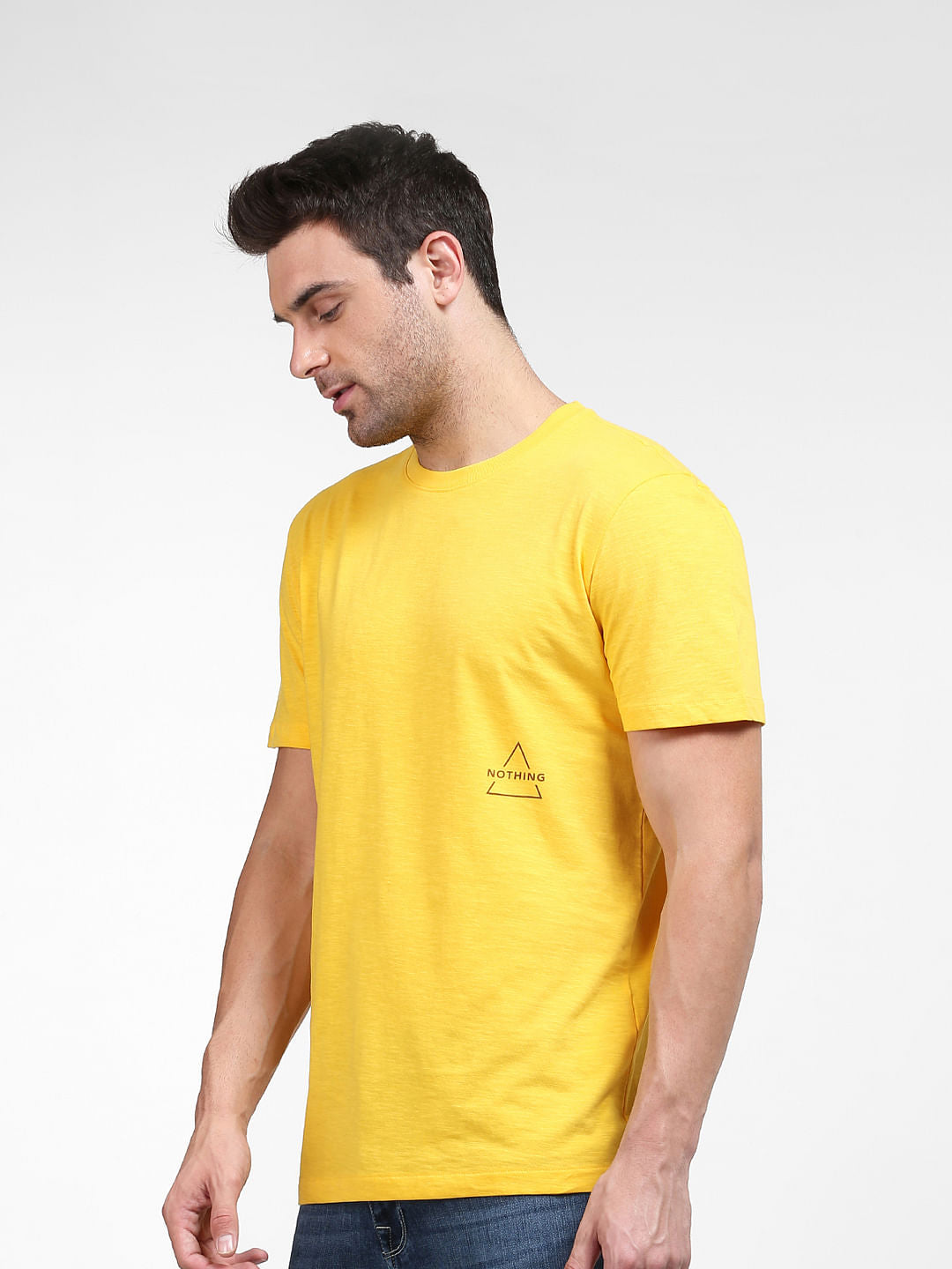 Yellow Organic Cotton Crew Neck T-Shirt