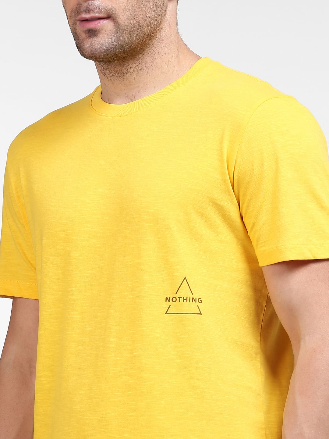 Yellow Organic Cotton Crew Neck T-Shirt