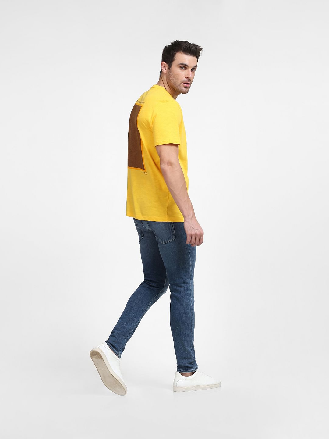 Yellow Organic Cotton Crew Neck T-Shirt