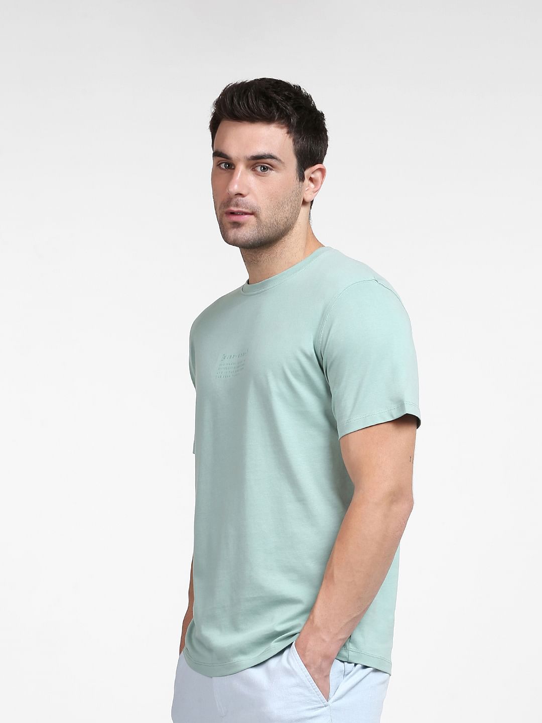 Green Organic Cotton Crew Neck T-Shirt