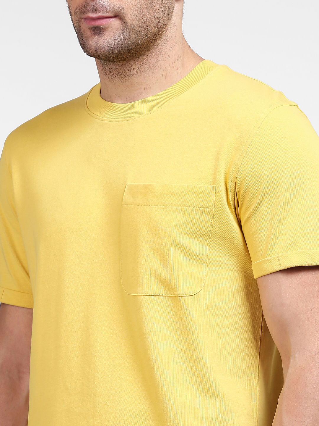 Yellow Organic Cotton Crew Neck T-Shirt