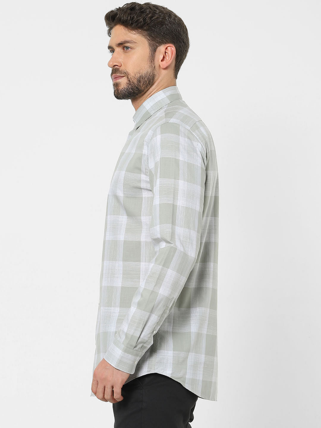 Green Check Full Sleeves Shirt