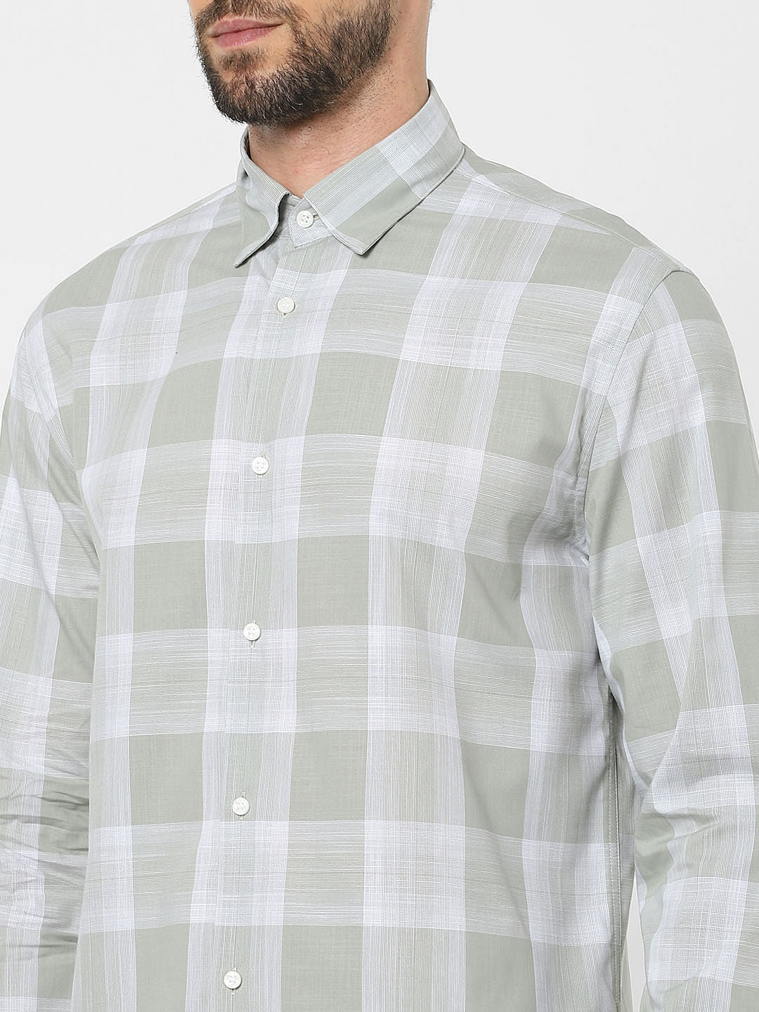 Green Check Full Sleeves Shirt