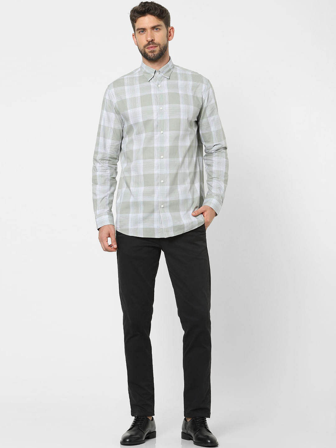 Green Check Full Sleeves Shirt