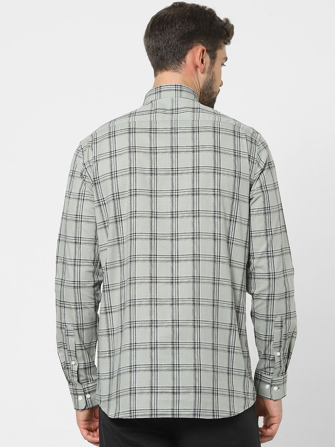 Grey Check Full Sleeves Shirt