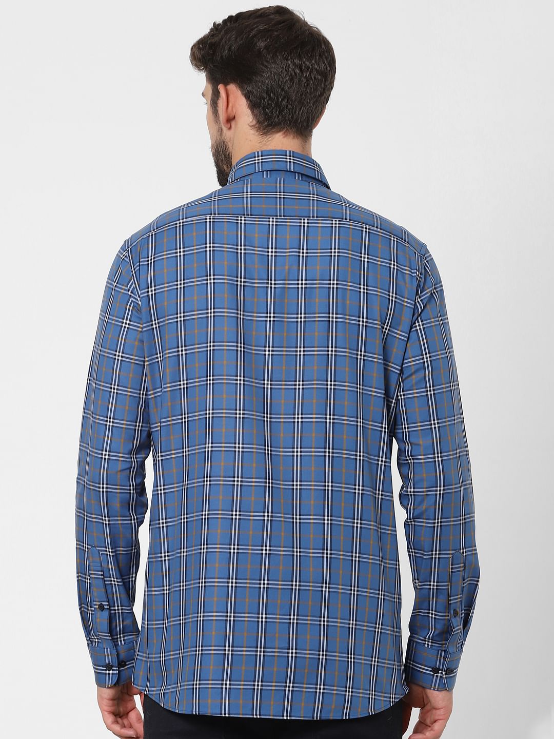 Blue Check Full Sleeves Shirt