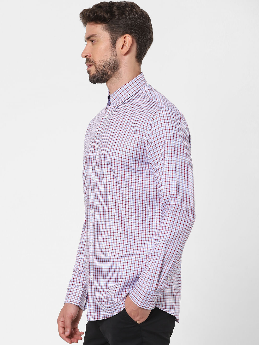 Red Check Full Sleeves Shirt