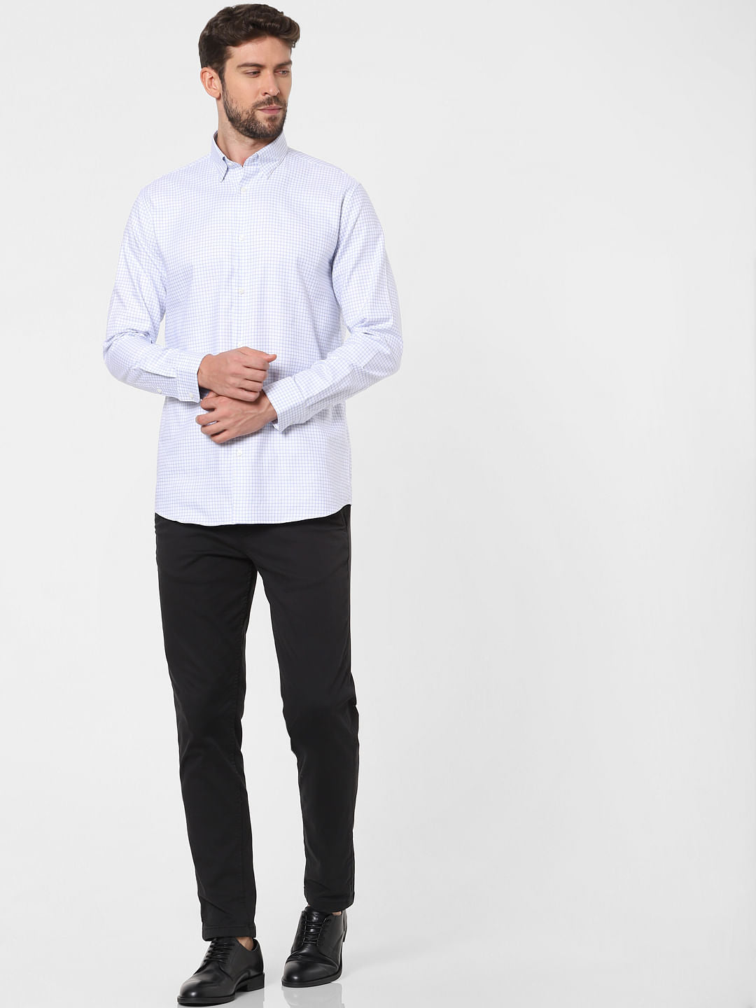 Blue Check Full Sleeves Shirt