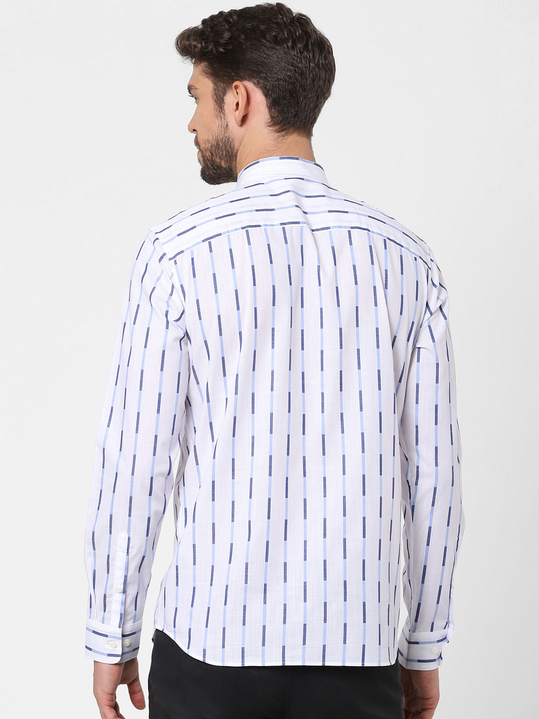 White Striped Full Sleeves Shirt