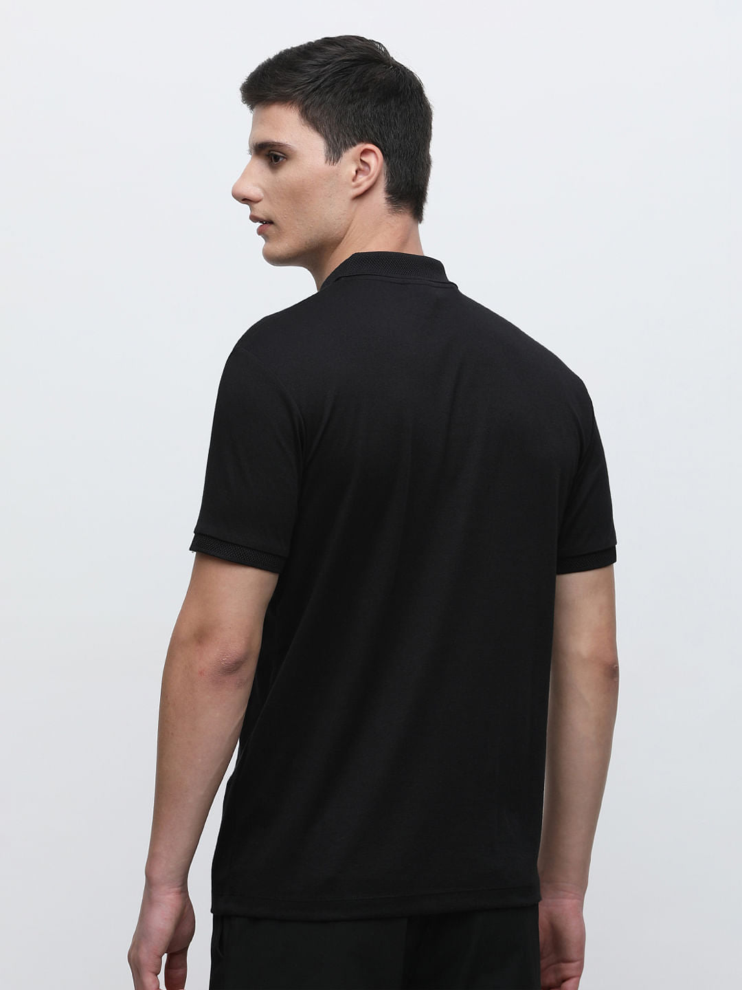 Black Zipper Polo T-shirt