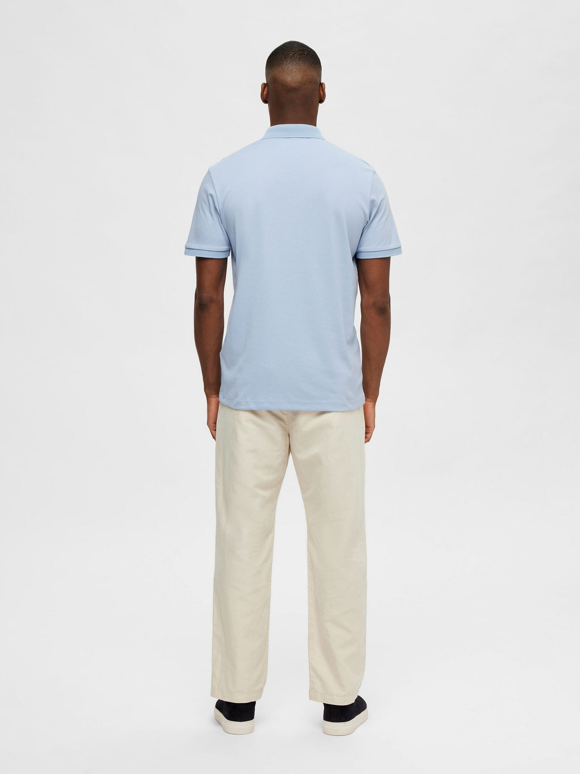 Light Blue Zip-Collar Polo T-shirt