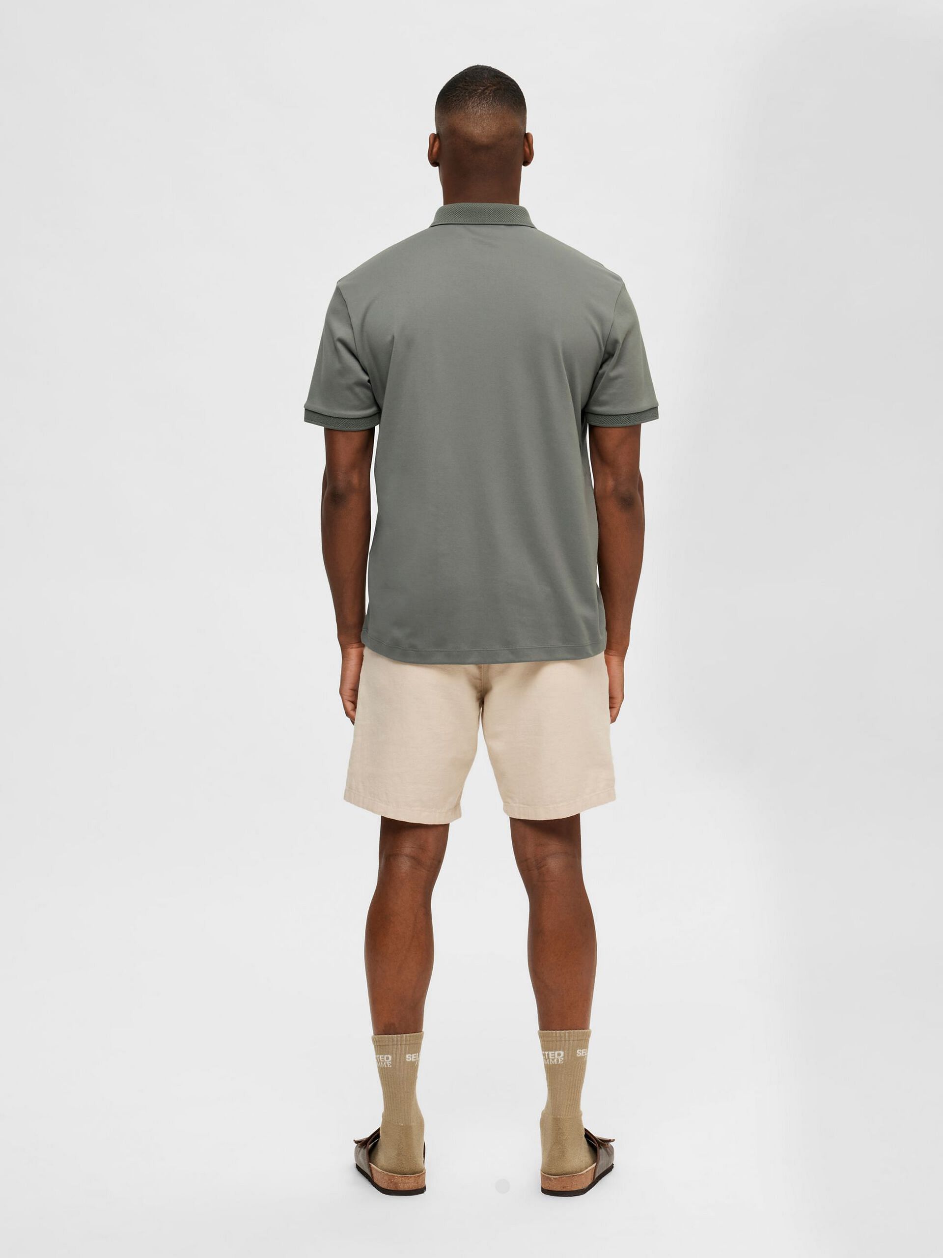 Green Zip-Collar Polo T-shirt