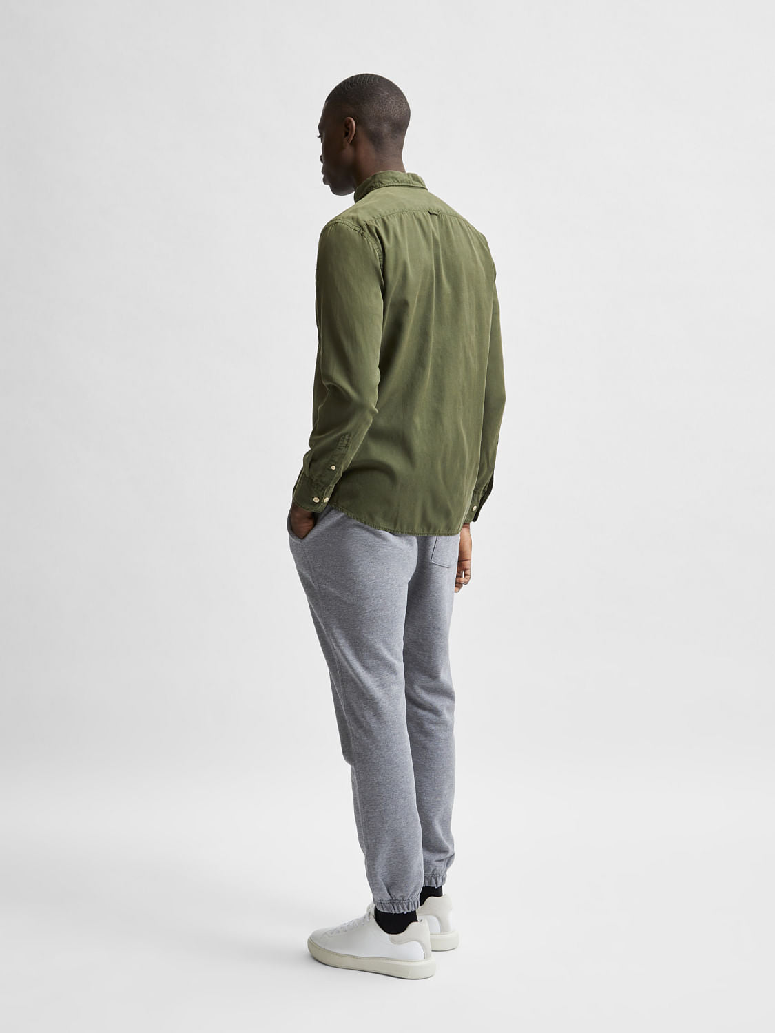 Green Solid Full Sleeves Shirt