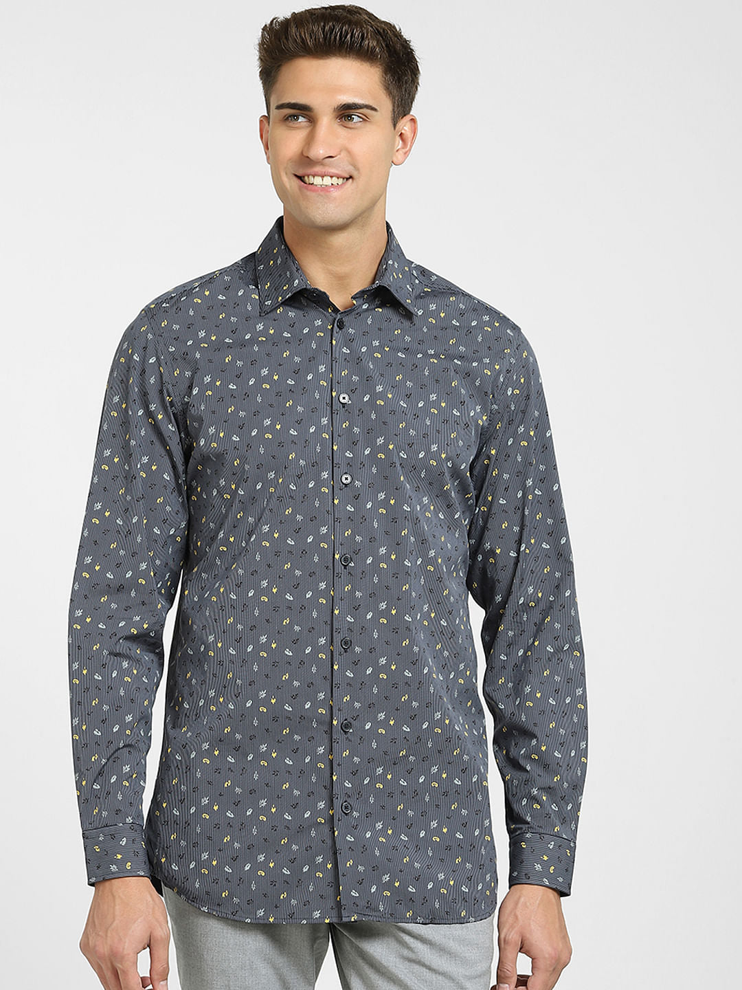 Blue All Over Print Full Sleeves Shirt