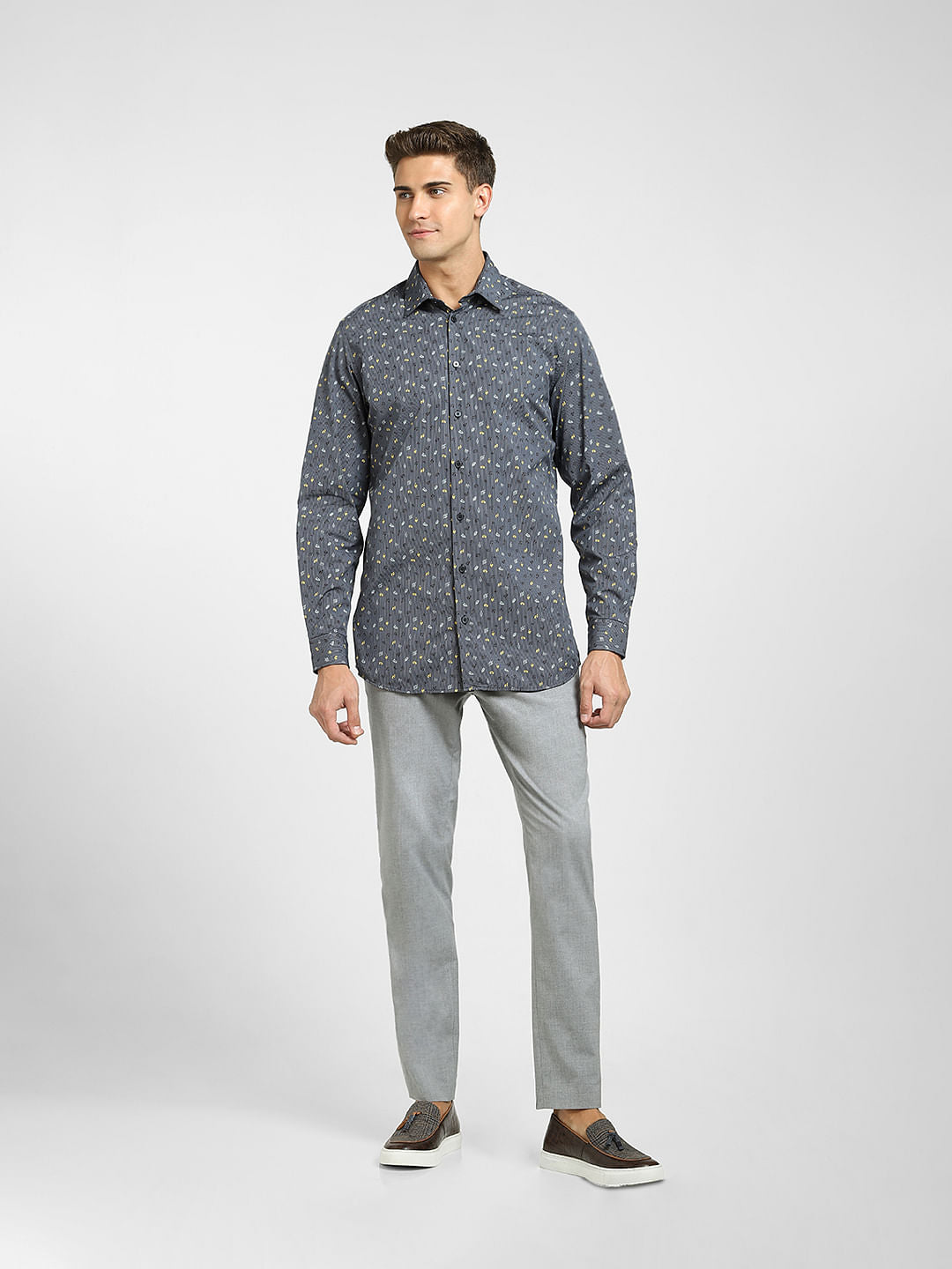 Blue All Over Print Full Sleeves Shirt