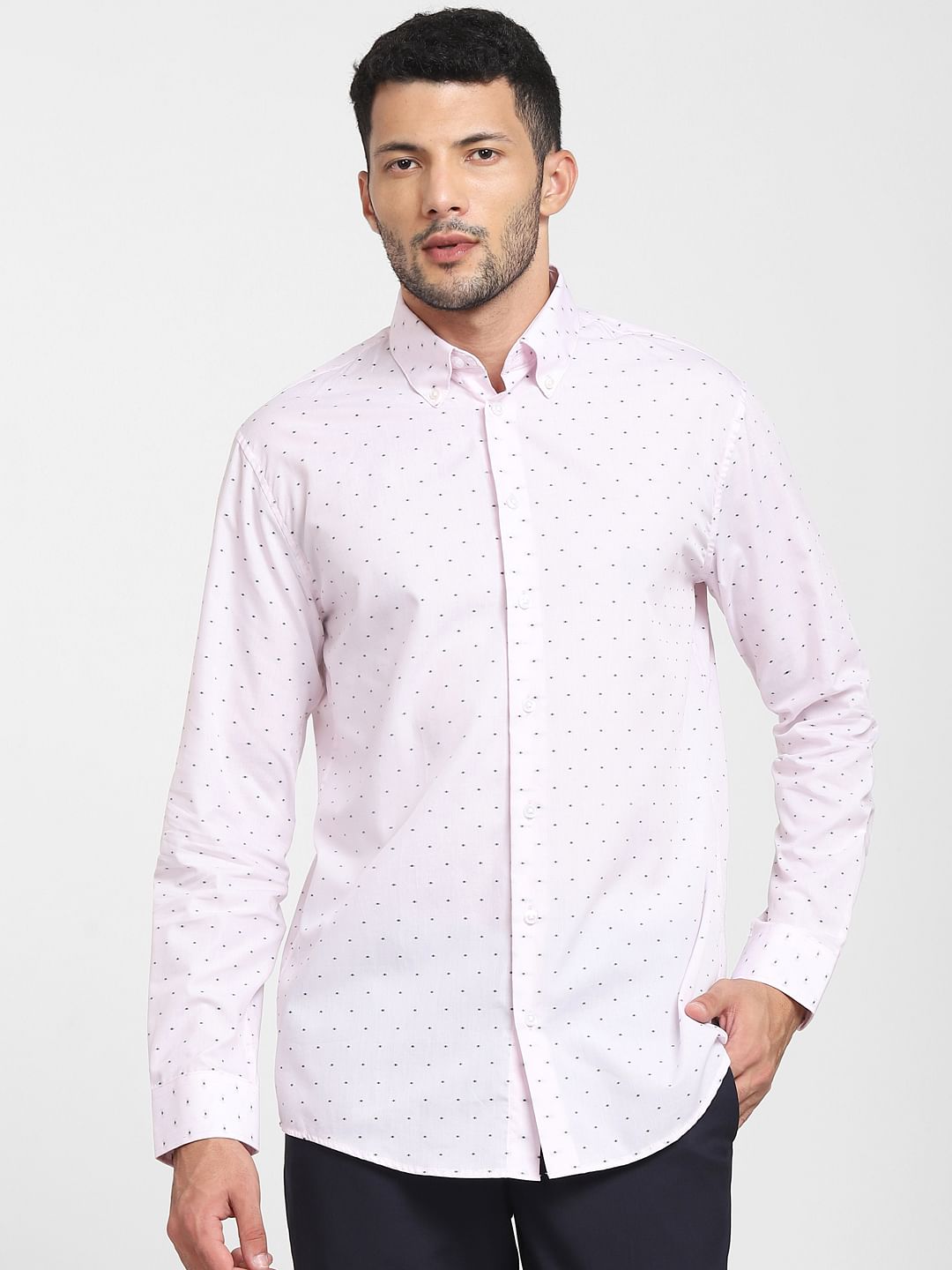 Pink Button-Down Formal Shirt