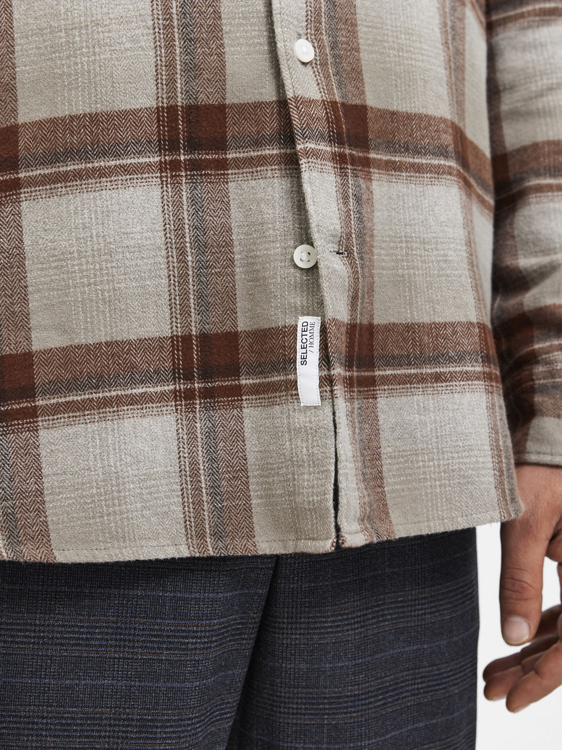 Grey Check Full Sleeves Shirt