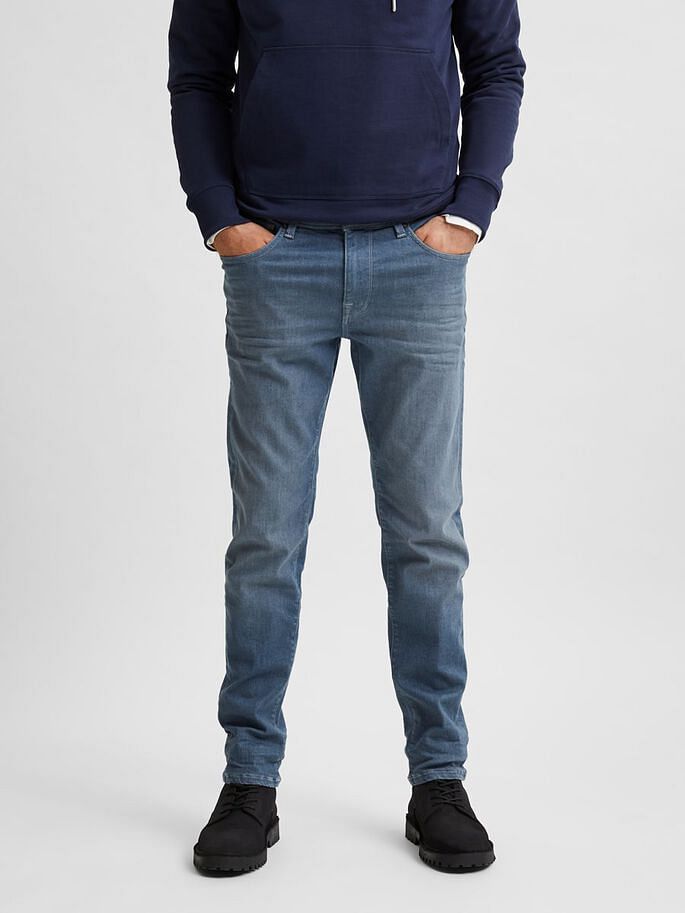 Blue Mid Rise Organic Cotton Slim Fit Jeans