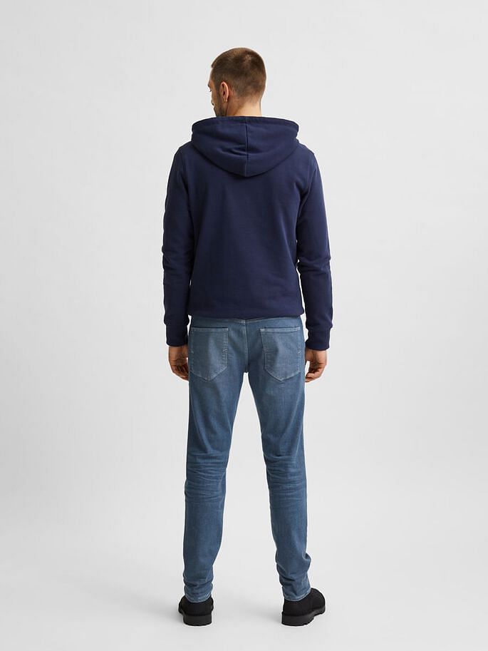 Blue Mid Rise Organic Cotton Slim Fit Jeans