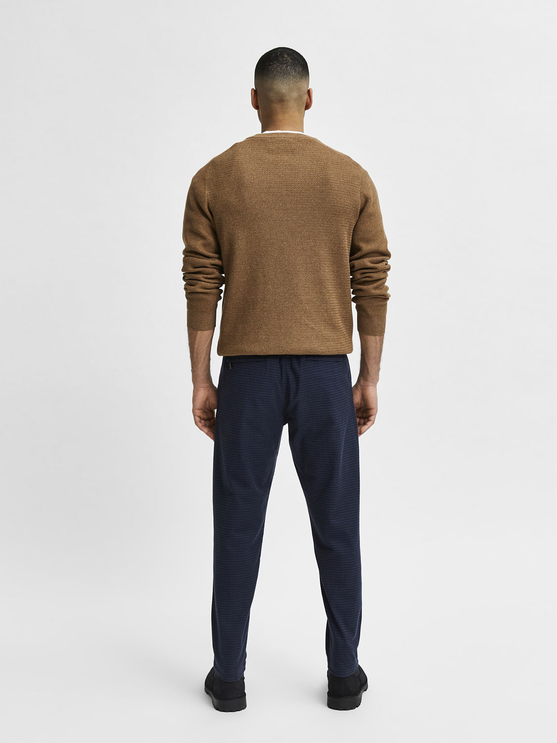 Blue Checks Slim Fit Trousers