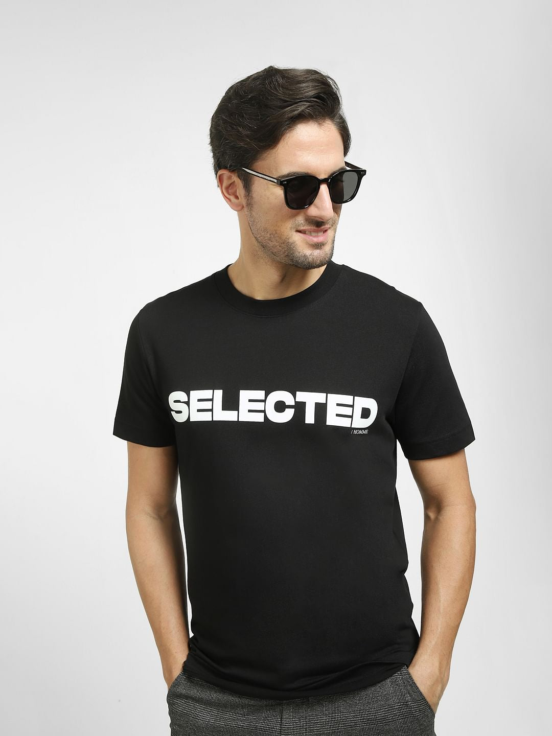 Black Logo Print Organic Cotton T-shirt