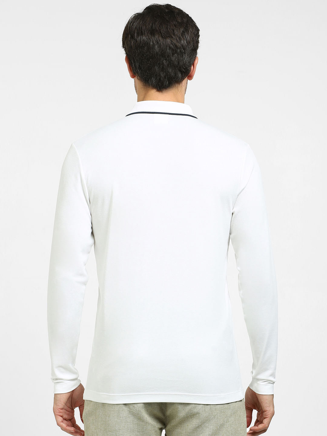 White Zip-Up Polo T-shirt