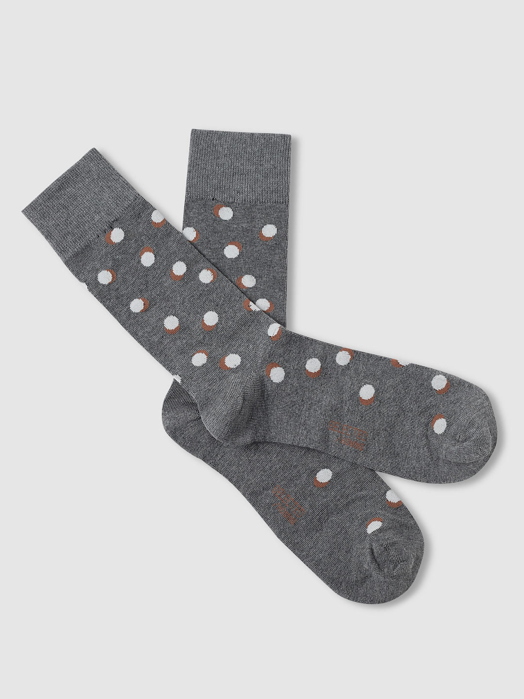 Grey Polka Dot Mid Length Socks
