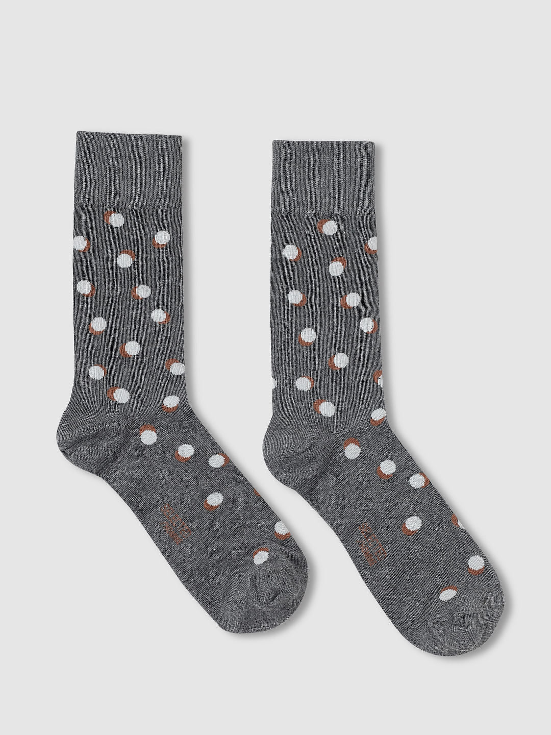 Grey Polka Dot Mid Length Socks