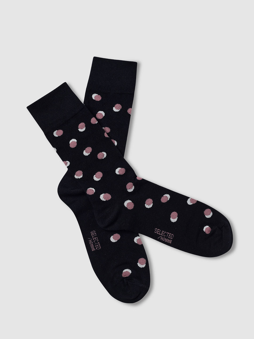 Black Polka Dot Mid Length Socks