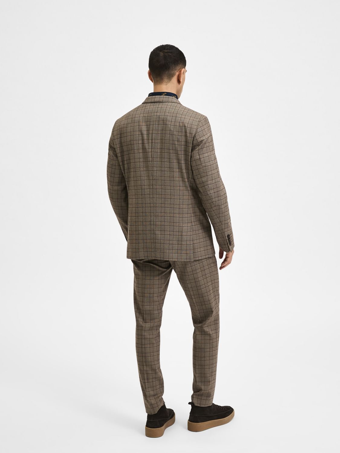 Brown Check Formal Blazer