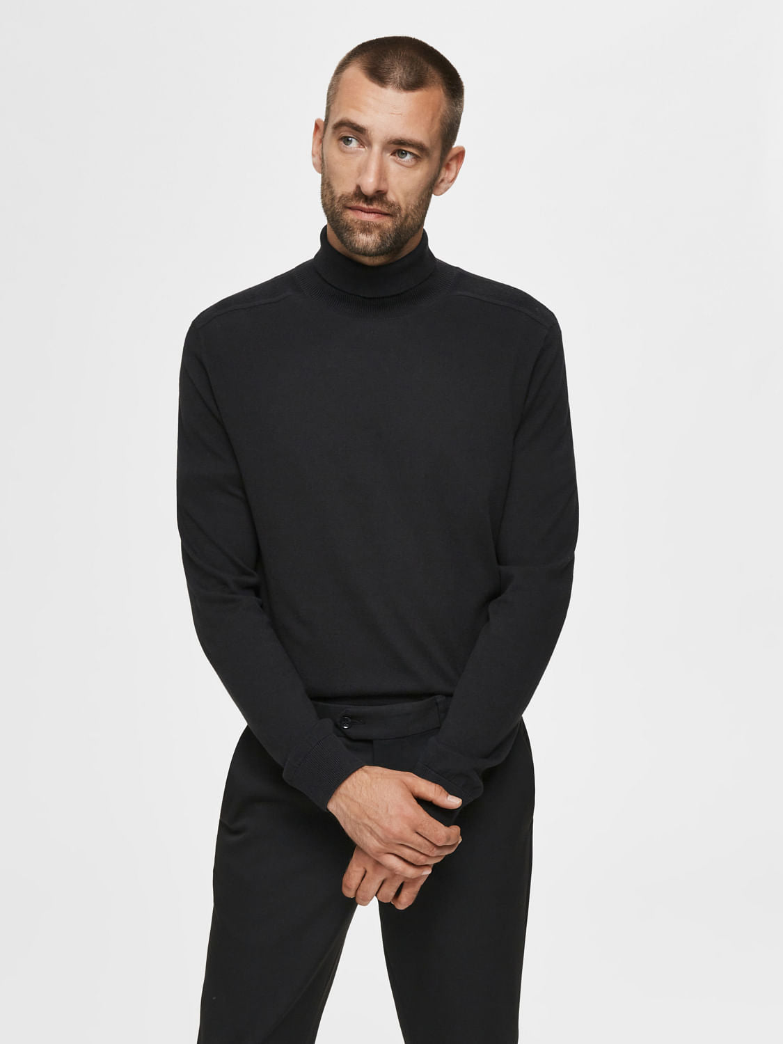 Black Roll Neck Pullover