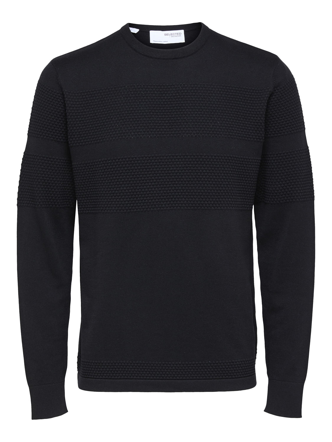 Black Textured Pullover