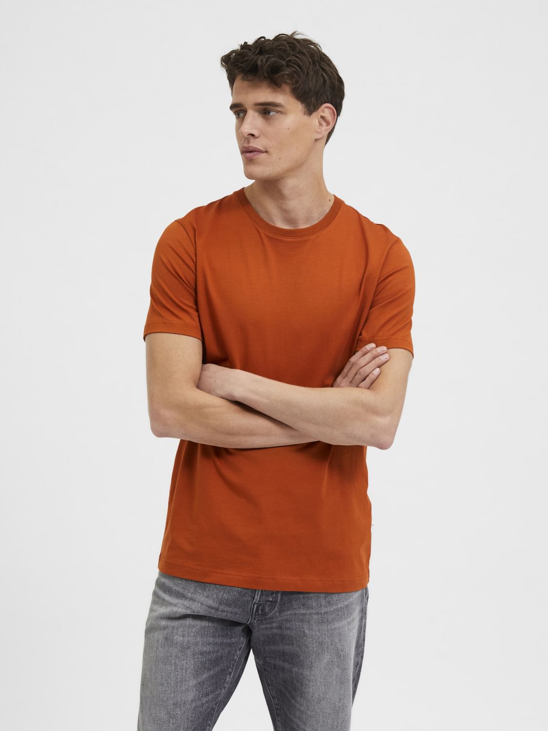 Orange Crew Neck T-Shirt