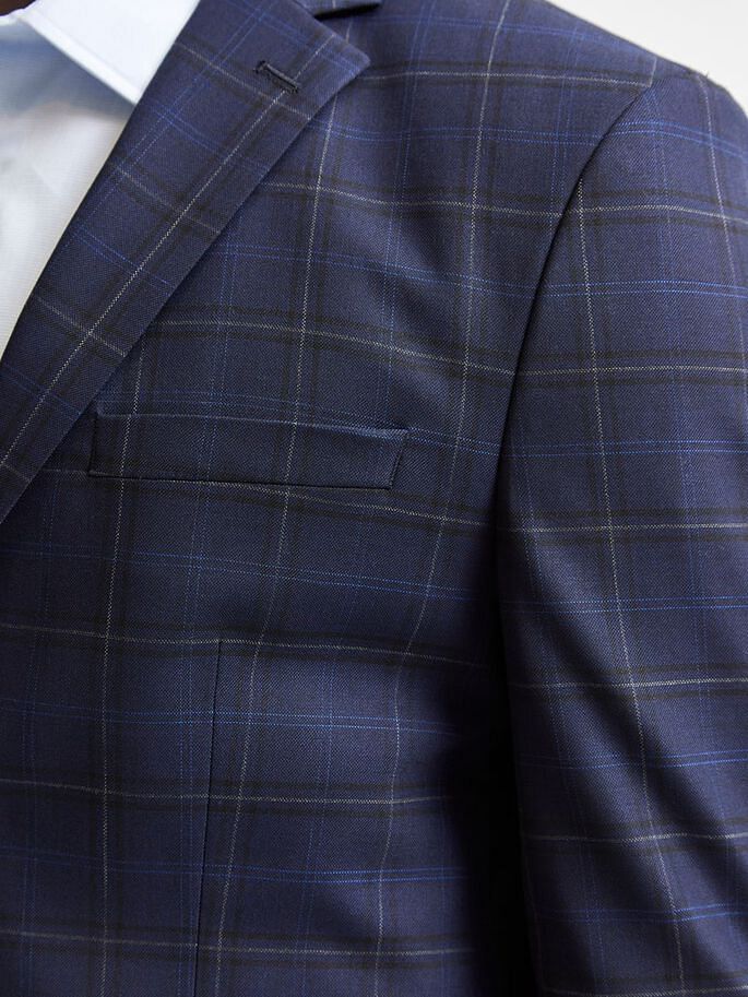 Blue Check Formal Suit Blazer