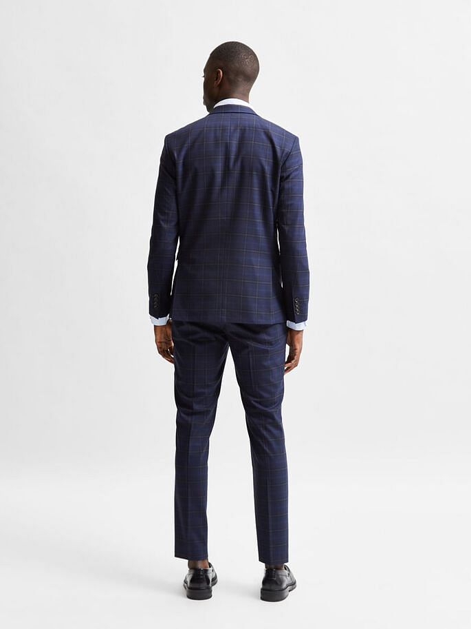 Blue Check Formal Suit Blazer