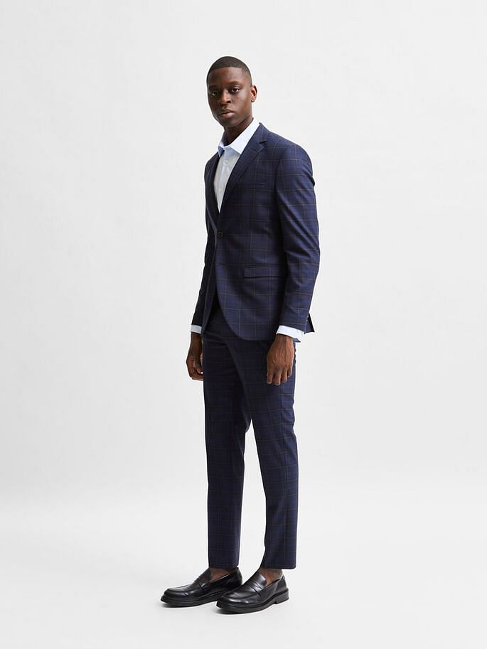 Blue Check Formal Suit Blazer