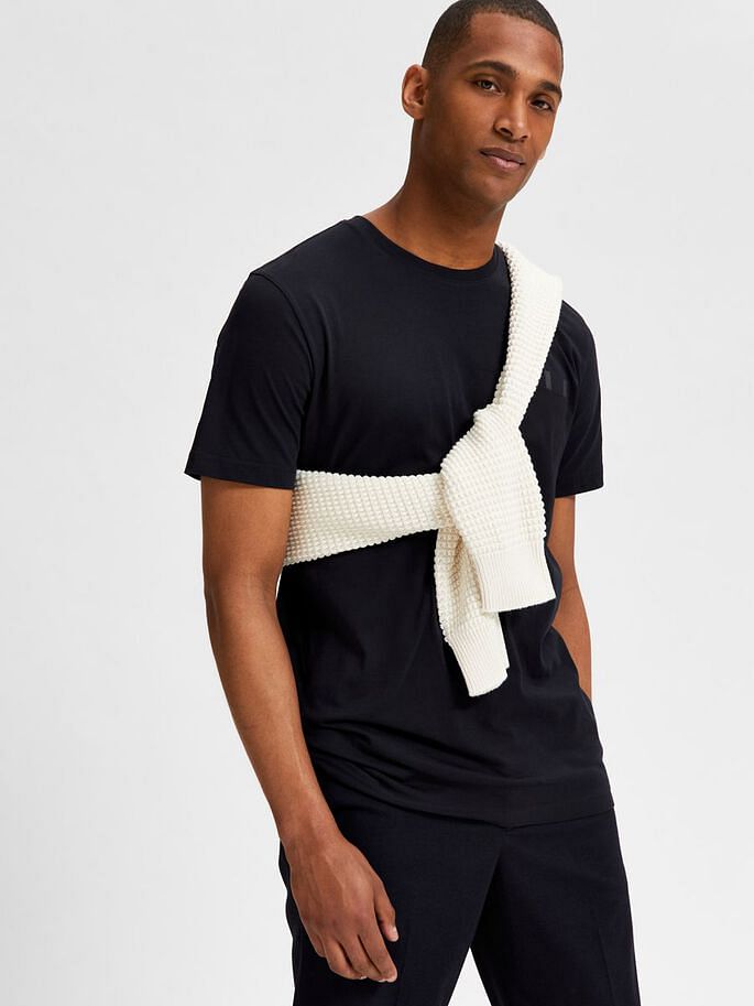 Black Organic Cotton Crew Neck T-Shirt