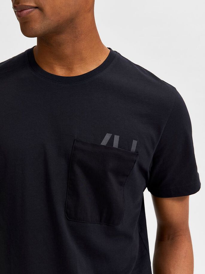 Black Organic Cotton Crew Neck T-Shirt