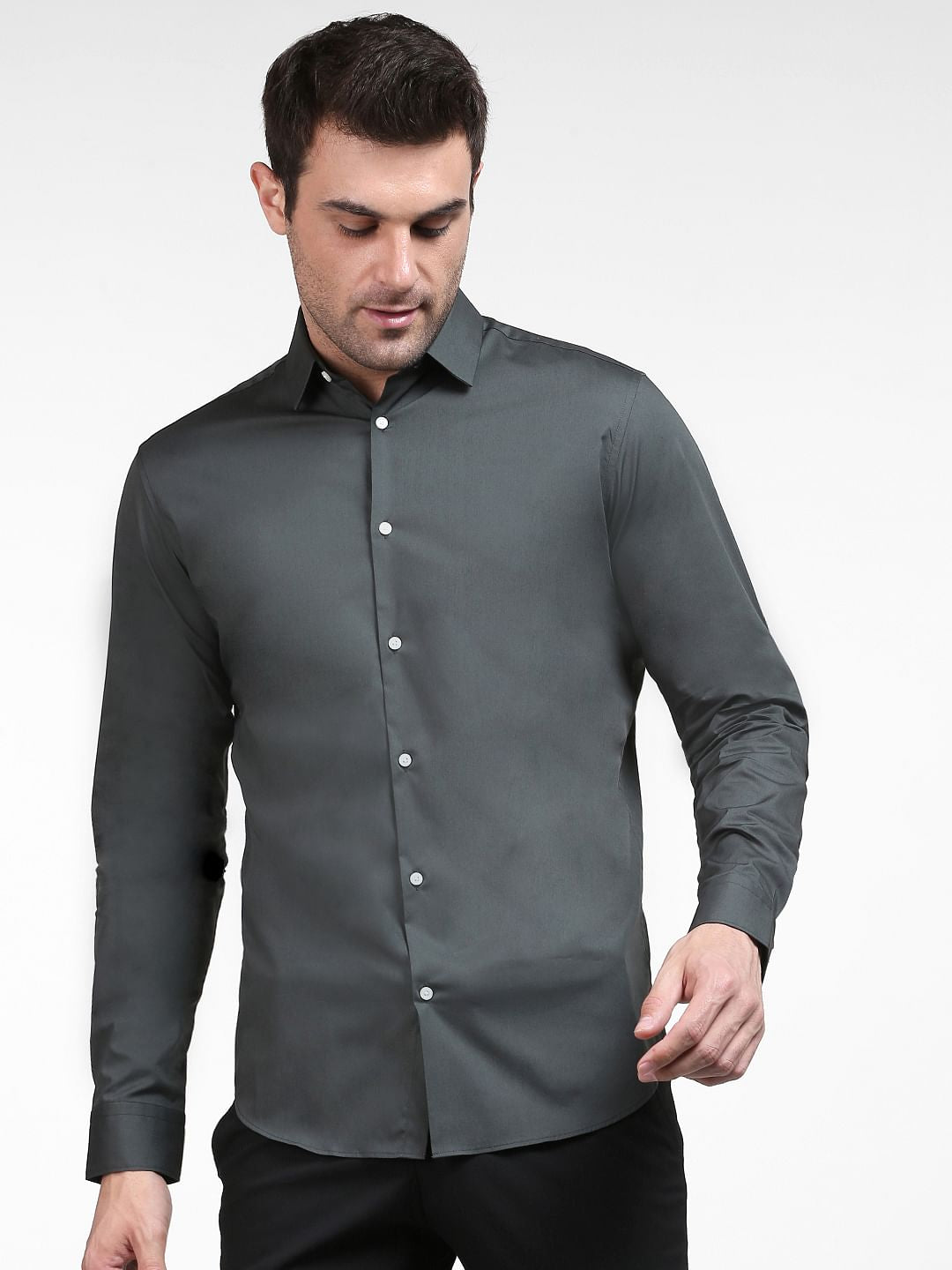 Olive Green Full Sleeves Shirt