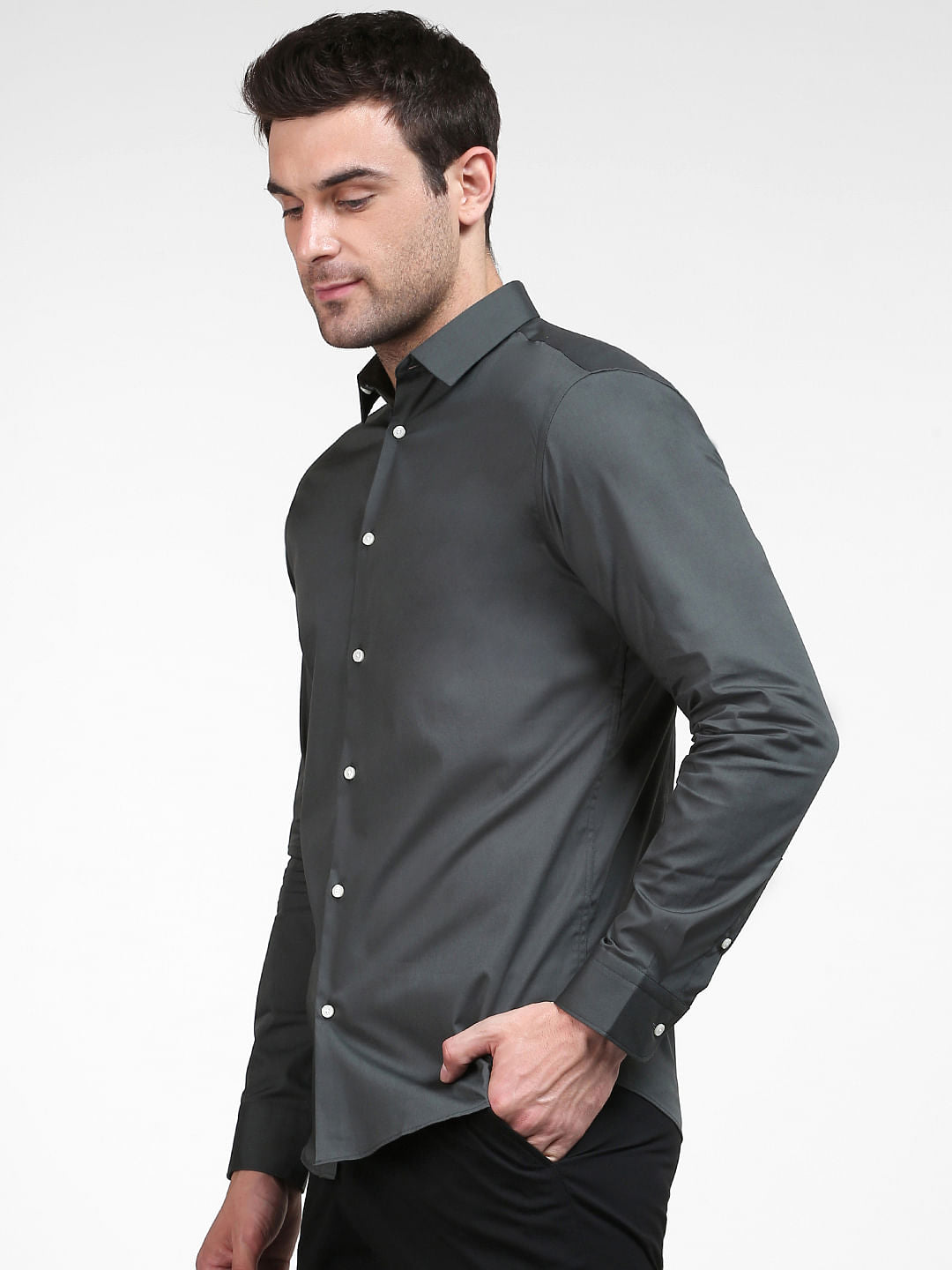 Olive Green Full Sleeves Shirt