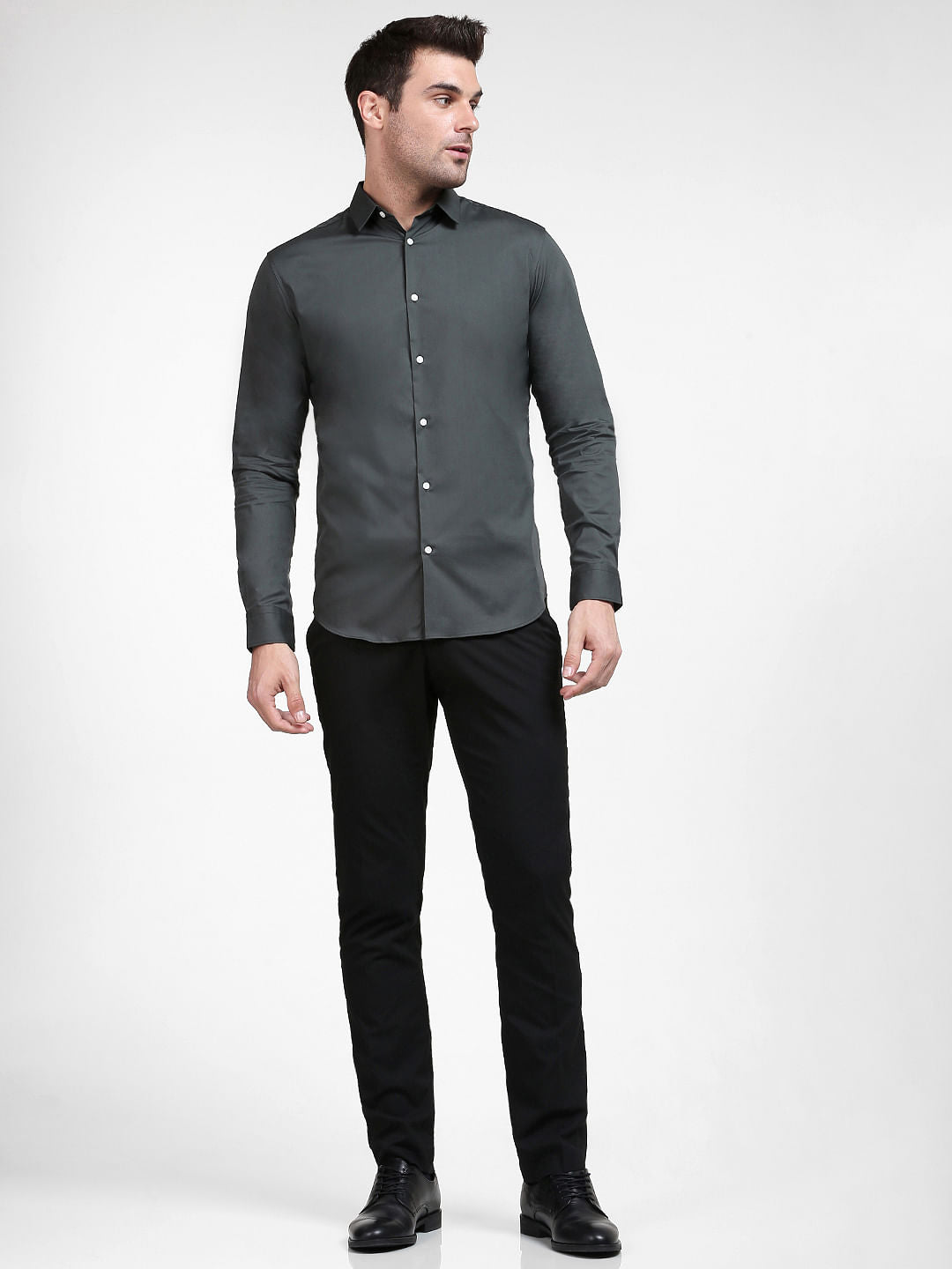 Olive Green Full Sleeves Shirt