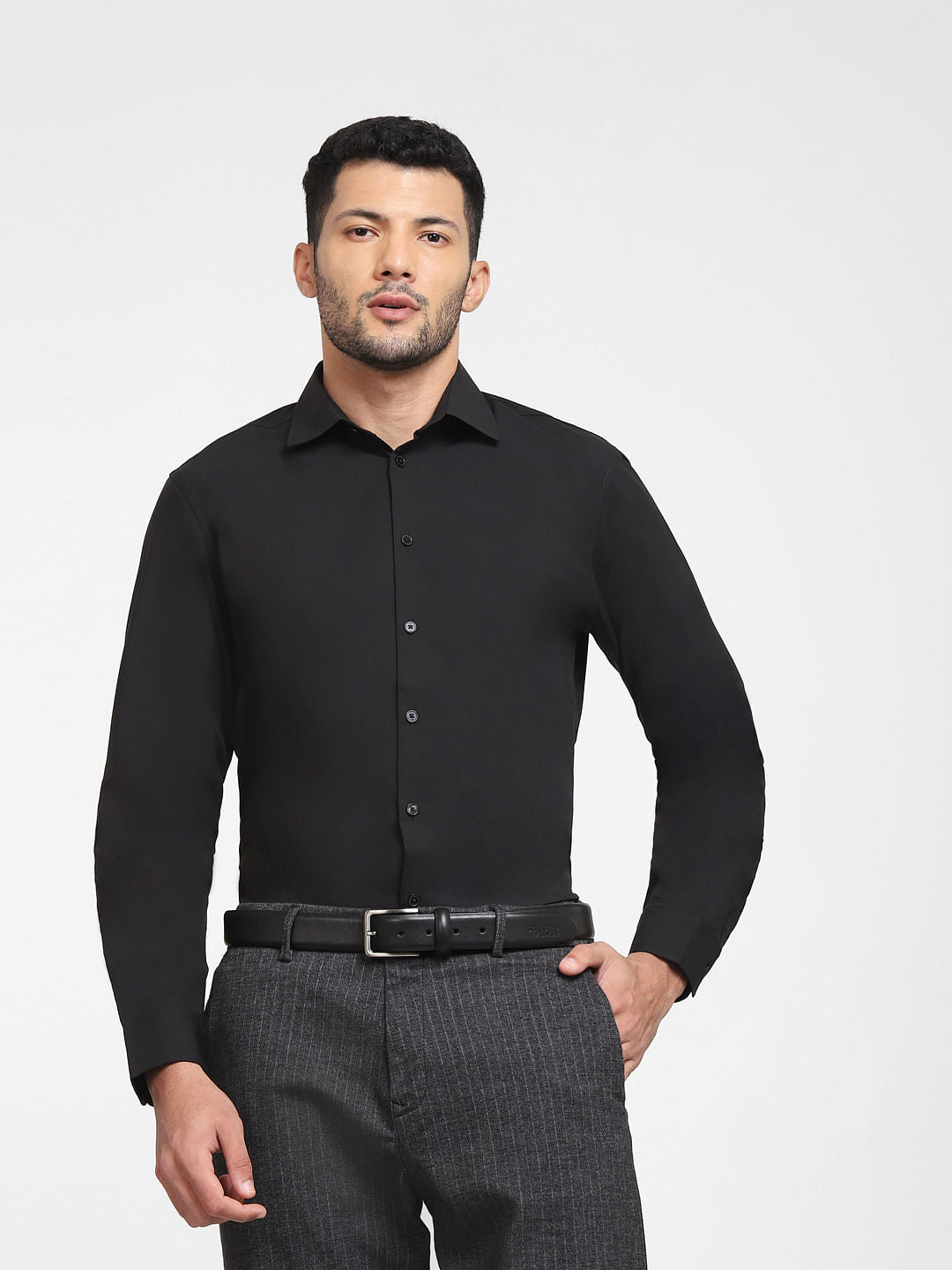 Black COOLMAX Full Sleeves Shirt