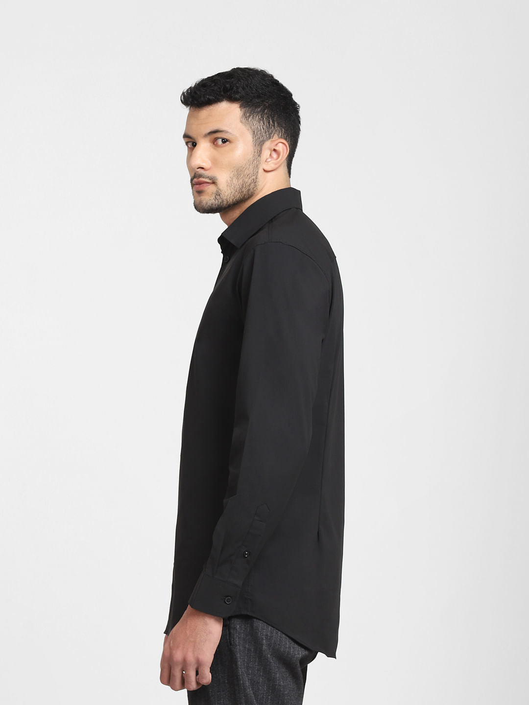 Black COOLMAX Full Sleeves Shirt