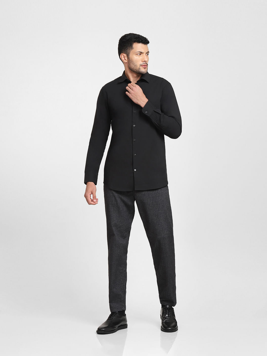 Black COOLMAX Full Sleeves Shirt