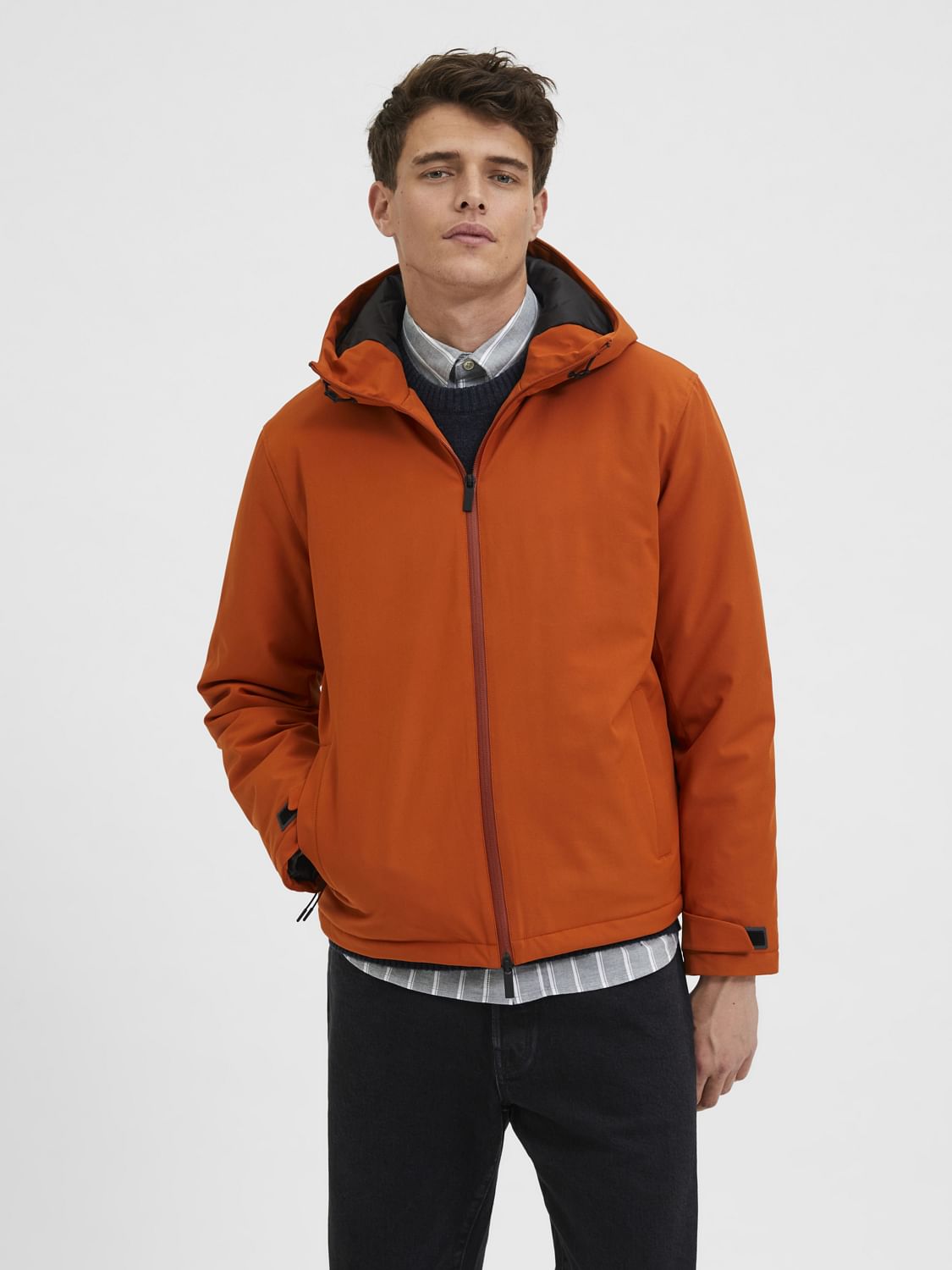 Orange Padded Hood Jacket