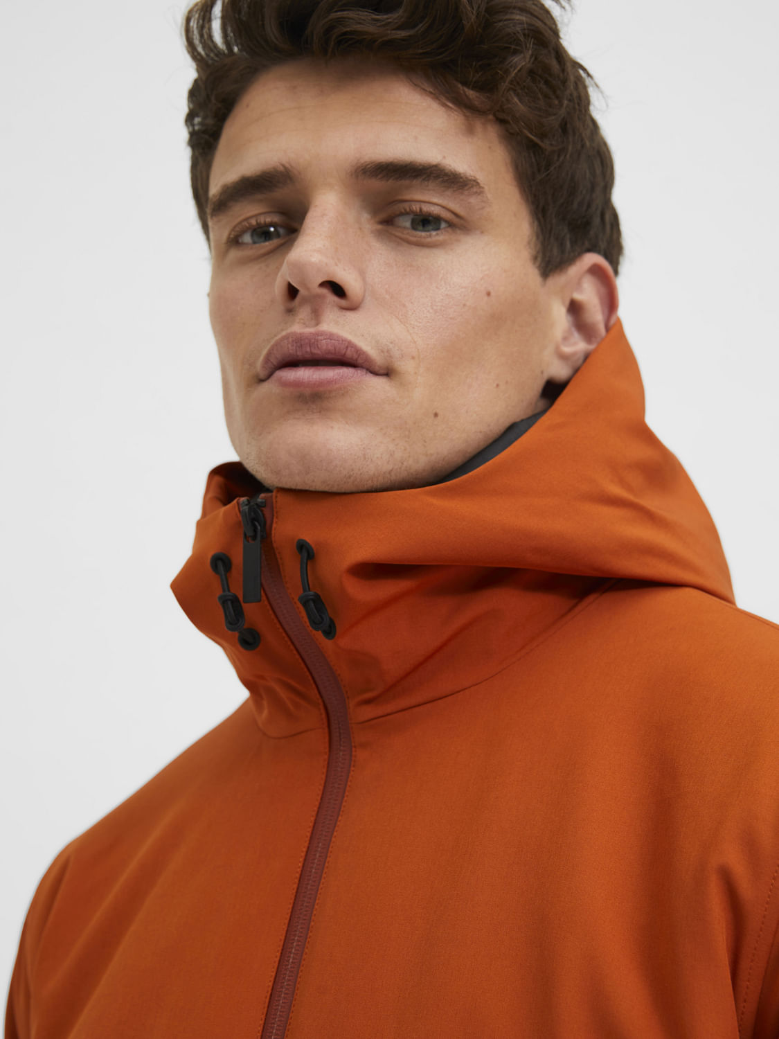 Orange Padded Hood Jacket