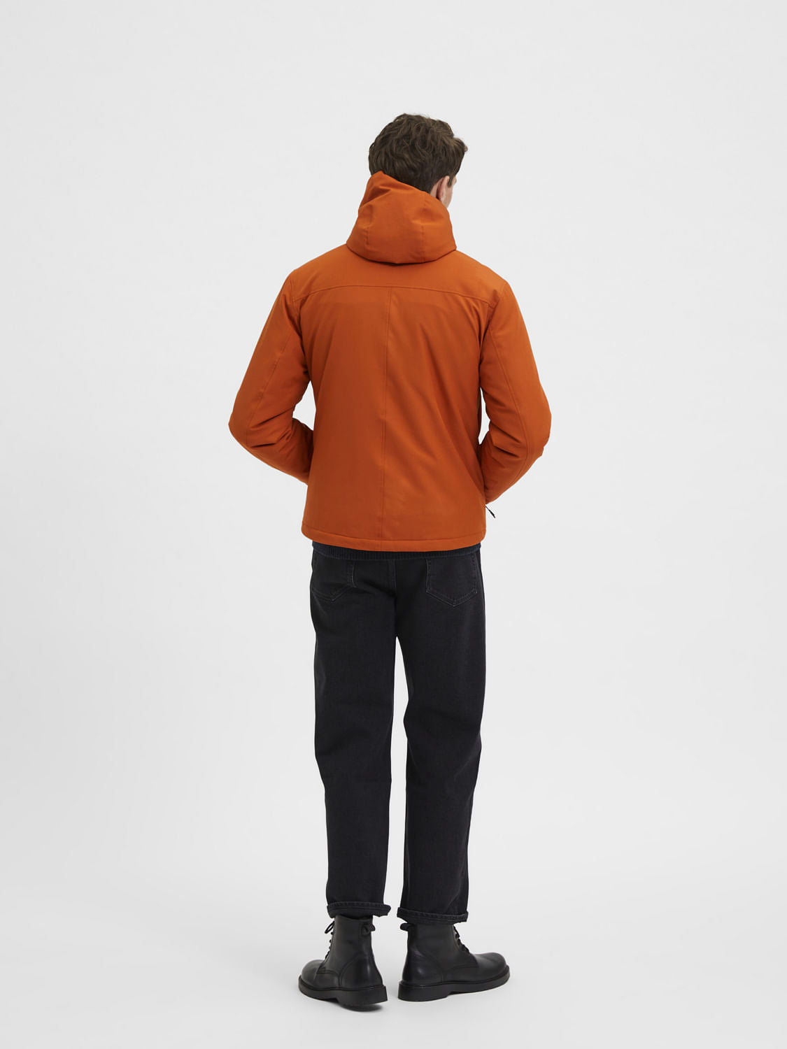 Orange Padded Hood Jacket