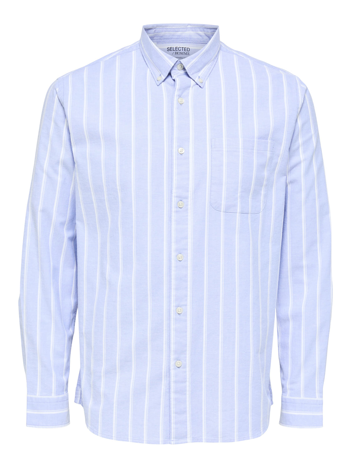 Light Blue Striped Full Sleeves Shirt